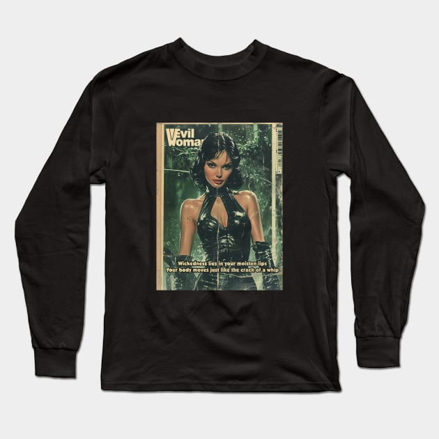 Evil Woman, A vintage comics cover Long Sleeve T-Shirt by obstinator